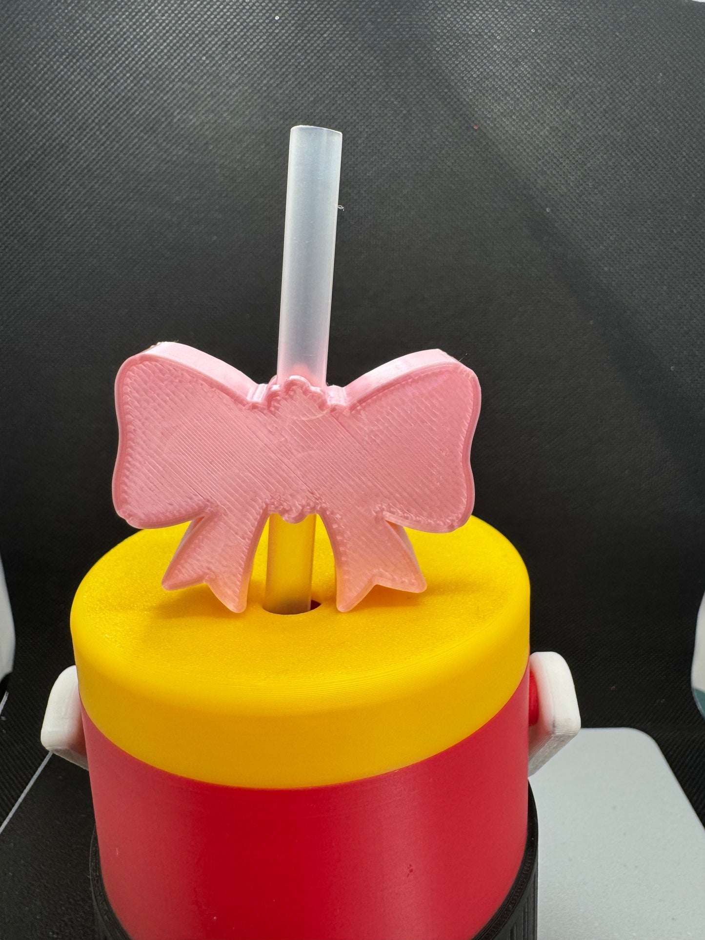 Snow flake Bow Straw Topper